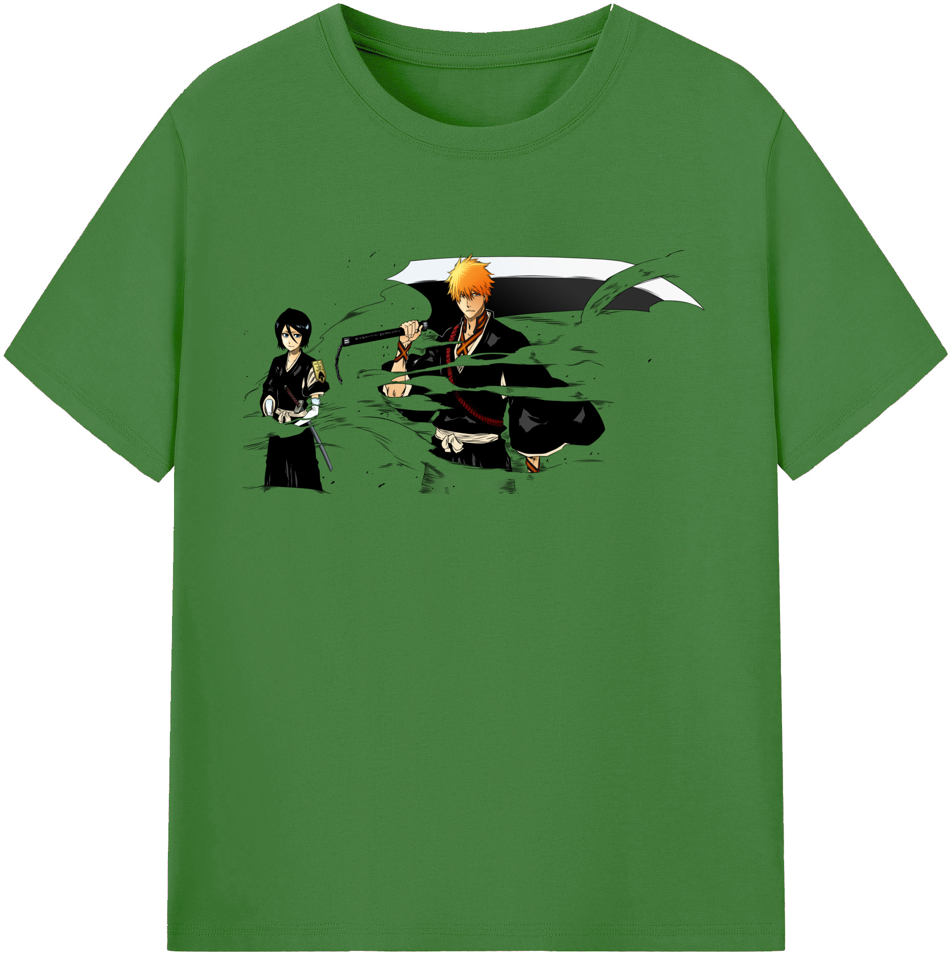（画像用） ブリーチ 黒崎一護（くろさき いちご）BLEACH Kurosaki Ichigo レディースカジュアルプリントTシャツ（綿100％）